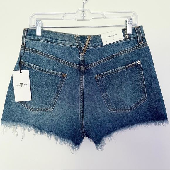 7FAM Monroe Exposed Button Denim Shorts - Picture 4 of 5